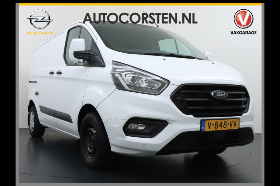Ford Transit Custom 280 2.0TDCI 3-Persoons Airco Pdc-v+a Trekhaak Cruise Control Voorruitverwarming Trend Regen-Lichtsensor Betonplex Vloer Kastinrichting/Wandbetimmering Schuifdeur Euro 6 360NM Koppel 2.350Kg trekvermogen Zeer Compleet!