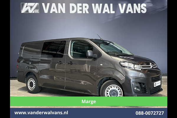 Citroën Jumpy 2.0 BlueHDI **MARGE, GEEN BTW** 123pk L3H1 Dubbele cabine Euro6 Airco | 6-Zits | 2x Zijdeur | Naviatie 2500kg trekhaak, Apple Carplay, Android Auto, Cruiscontrol, Parkeersensoren