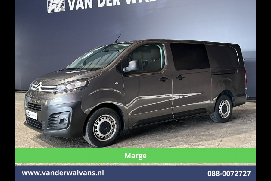 Citroën Jumpy 2.0 BlueHDI **MARGE, GEEN BTW** 123pk L3H1 Dubbele cabine Euro6 Airco | 6-Zits | 2x Zijdeur | Naviatie 2500kg trekhaak, Apple Carplay, Android Auto, Cruiscontrol, Parkeersensoren