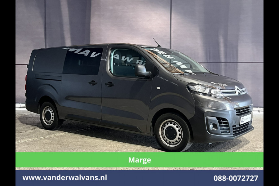 Citroën Jumpy 2.0 BlueHDI **MARGE, GEEN BTW** 123pk L3H1 Dubbele cabine Euro6 Airco | 6-Zits | 2x Zijdeur | Naviatie 2500kg trekhaak, Apple Carplay, Android Auto, Cruiscontrol, Parkeersensoren