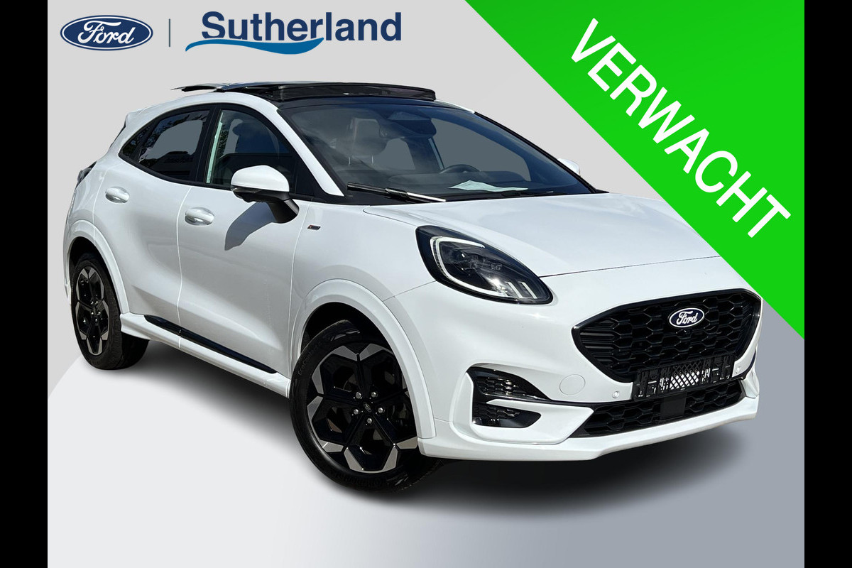 Ford Puma 1.0 EcoBoost Hybrid ST-Line X 155pk Automaat | Panoramadak | Afneembare trekhaak | Winter Pack | Adaptive cruise control | 360 graden camera | Bang&Olufsen | Elektrsiche achterklep | Matrix LED