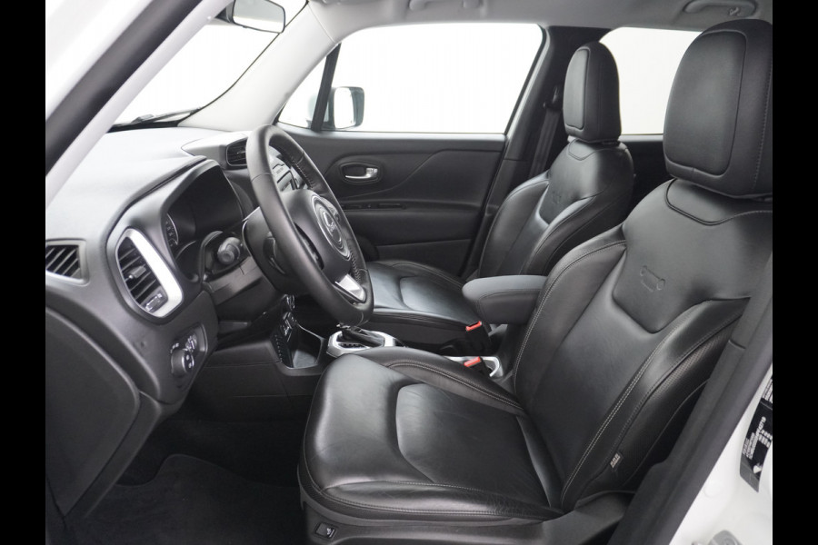 Jeep Renegade 1.4T AUT-6 Leer Navi Ecc 17''Lmv Stoel-Stuurverwarming Keyless Cruise Control Bluetooth Pdc Usb Led Mistlampen Lane-departure Isofix Privacy Glas Dakrails MultiAir Latitude Slechts 1361kg licht! / 75 /3mnd belasting