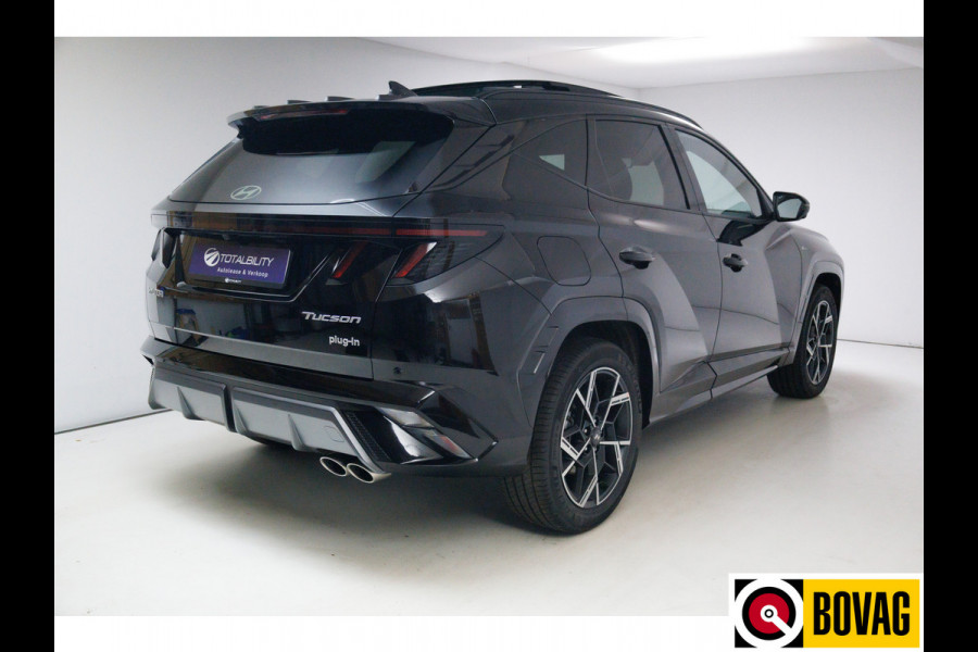Hyundai Tucson 1.6 T-GDI PHEV N Line Sky 4WD 252 PK PHEV | Panoramadak | Leer/alcantara | HUD | 360 camera Adaptive cruise met fileassistent. Stoelverwarming/koeling, Electrische achterklep. Krell audio