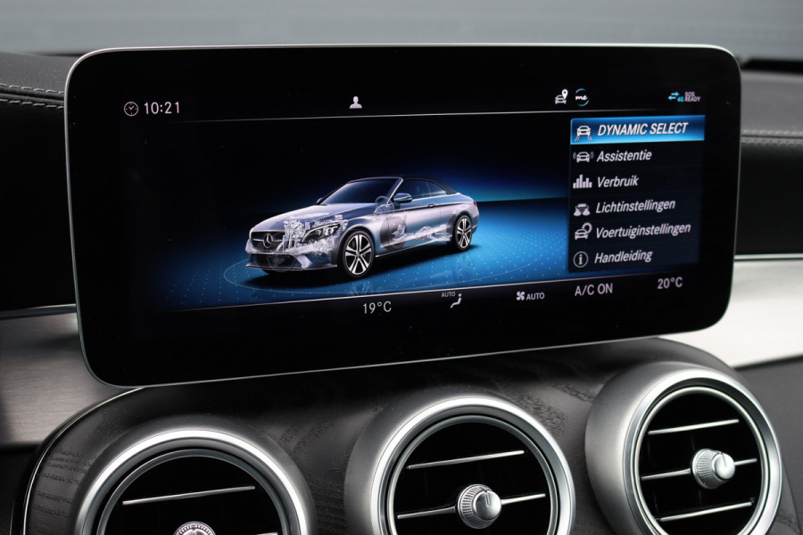 Mercedes-Benz C-Klasse Cabrio 220 d AMG Line | Airscarf | Burmester | Surround Camera | Leder | Keyless Go | Leder | Stoelverwarming | Dodehoekassistent | Apple Carplay/Android Auto |