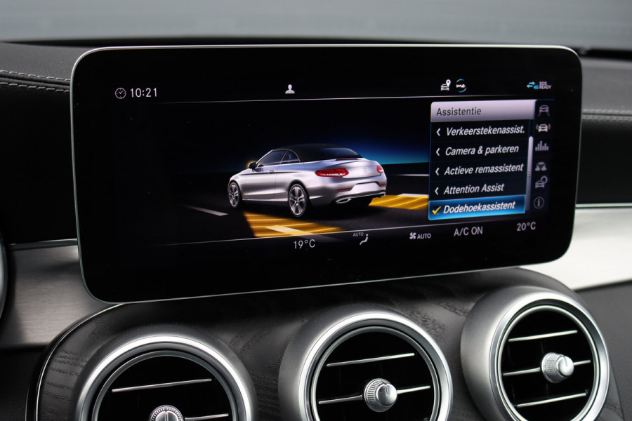 Mercedes-Benz C-Klasse Cabrio 220 d AMG Line | Airscarf | Burmester | Surround Camera | Leder | Keyless Go | Leder | Stoelverwarming | Dodehoekassistent | Apple Carplay/Android Auto |