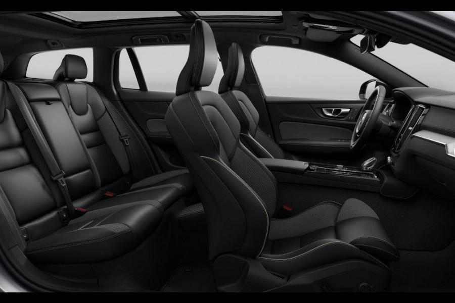 Volvo V60 T6 350PK Automaat Plug-in hybrid AWD Ultra Dark / Panoramadak / Napa leder / Open grid textiel / Extra getint glas / 19 5-Triple spaaks velgen / Harman Kardon