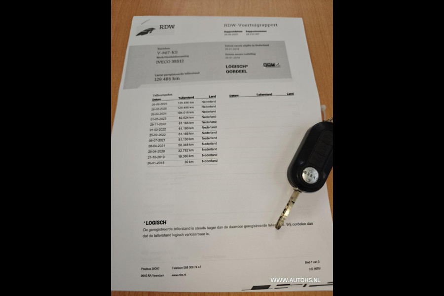 Iveco Daily 35S12V 2.3 L2 H2 Post NL Uitvoering , Euro 6 motor.