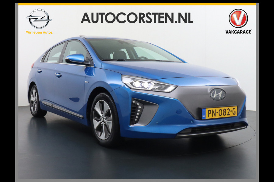 Hyundai IONIQ Premium EV Leer+elektr.Verst.+Verwarmd Schuif/Kan-dak Adapive-Cruise Apple Carplay Android Auto Navi Ecc Camera Pdc Bank+stoel+S Memory Keyless DAB Stoel Elek.Verstelbaar Led Bluetooth Regensensor Rijstrooksensor Origineel Nederlandse Auto Zeer Compleet!