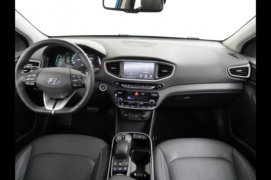 Hyundai IONIQ Premium EV Leer+elektr.Verst.+Verwarmd Schuif/Kan-dak Adapive-Cruise Apple Carplay Android Auto Navi Ecc Camera Pdc Bank+stoel+S Memory Keyless DAB Stoel Elek.Verstelbaar Led Bluetooth Regensensor Rijstrooksensor Origineel Nederlandse Auto Zeer Compleet!
