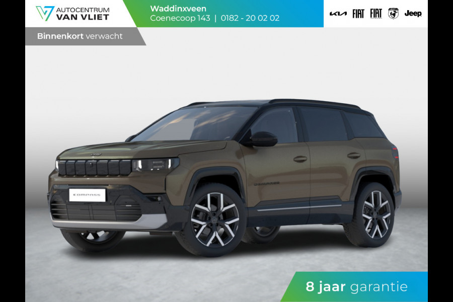 Jeep Compass First Edition 74 kWh | Adapt. Cruise | Camera | Carplay | 20" | Elektr. A-Klep | Navi | Winter Pack | Schuif/Kanteldak | Premium Pack | Conv. Pack | Warmtepomp