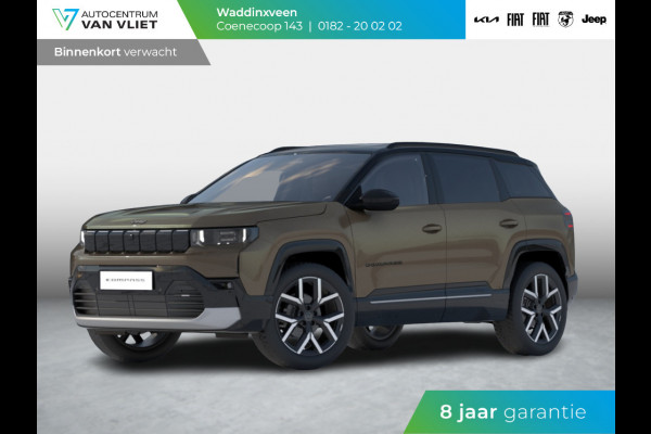 Jeep Compass First Edition 74 kWh | Adapt. Cruise | Camera | Carplay | 20" | Elektr. A-Klep | Navi | Winter Pack | Schuif/Kanteldak | Premium Pack | Conv. Pack | Warmtepomp