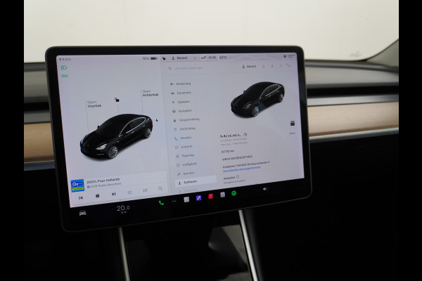 Tesla Model 3 Long Range AWD 75kWh 463PK SOH 99% 19"Lmv FSD-3 Computer Premium Audio AutoPilot Panoramadak Camera's Leer Adaptive-Cruise-Contr 4WD Stoel en achterbank verwarming Elektr.Stoelen+Memory+Easy-Entry WiFi Origineel Nederlandse Auto Garantie op Accu/Motor tot 22-04-2028/192.000km