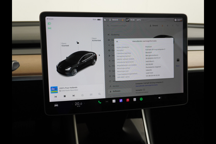 Tesla Model 3 Long Range AWD 75kWh 463PK SOH 99% 19"Lmv FSD-3 Computer Premium Audio AutoPilot Panoramadak Camera's Leer Adaptive-Cruise-Contr 4WD Stoel en achterbank verwarming Elektr.Stoelen+Memory+Easy-Entry WiFi Origineel Nederlandse Auto Garantie op Accu/Motor tot 22-04-2028/192.000km