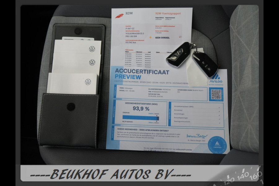 Volkswagen ID.3 First 58 kWh Soh 94% Carplay Nav Adapt Cruise
