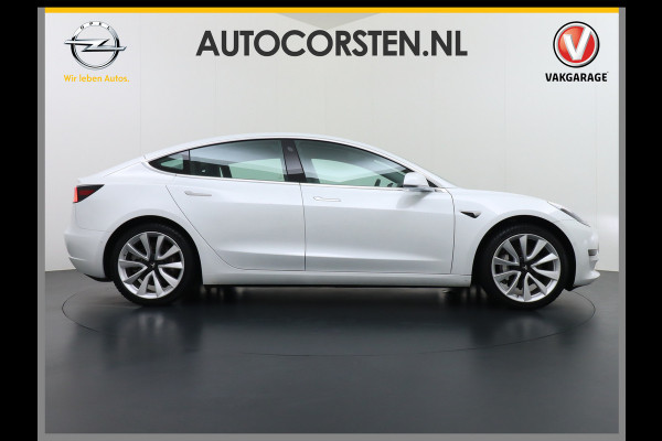 Tesla Model 3 RWD SR+ 60kWh 325PK FSD 3-Computer 19" AutoPilot Leder PanoDak Adaptive-Cruise Lmv Camera's Elektr.-Stuur+Stoelen+Spiegels+Geheu Navi LED Comfortstoelen ACC DAB Voorverwarmen interieur via App Keyless via Telefoonsleutel One-Pedal-Drive Origineel Nederlandse auto tot 11kw laden thuis! 1.584kg licht! Accu Garantie tot 27-05-2028/160.000km