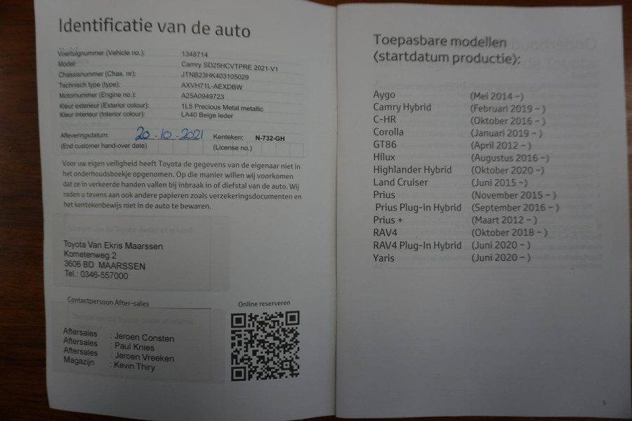 Toyota Camry 2.5 Hybrid Premium|100% Dealeronderhouden|1e Eig.| Geen import.