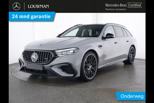 Mercedes-Benz E-Klasse Estate Mercedes-AMG 53 4MATIC+ Night Pakket 1+2 | Panorama Schuif-Kanteldak | 21 Inch AMG Velgen | Burmester® | Trekhaak | AMG Real Performance Sound. Inclusief 24 maanden MB Certified garantie voor Europa.
