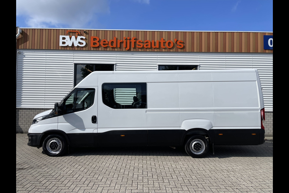 Iveco Daily 35S16V 2.3 410 L4H2 DC 7 persoons / ideaal voor motorsport camper / lease vanaf € 536 / mag 3500 kg trekken / climate control / euro 6 diesel / 270 graden achterdeuren !