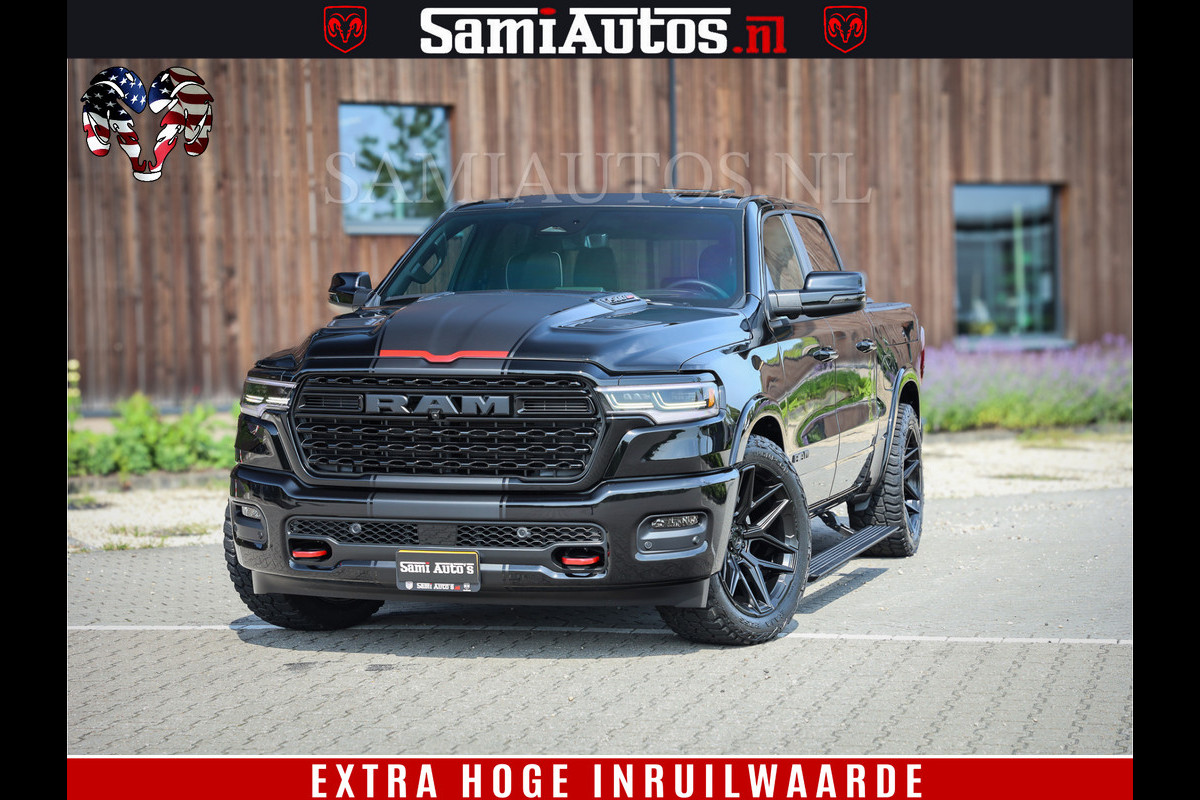 Dodge Ram 1500 Limited Night High Output 540HP 706Nm | Massage + Full Option | De Meest Luxe en Volle Pick-Up in zijn Klasse | Comfortabele Dubbele Cabine met Royale 5 Zitplaatsen | BPM vrij | Nu Leverbaar uit Voorraad | Voorraad Nr 2334 - 5409
