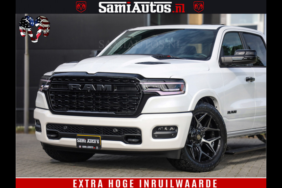 Dodge Ram 1500 1500 Limited Night High Output 540HP 706Nm | Massage + Full Option | De Meest Luxe en Volle Pick-Up in zijn Klasse | Comfortabele Dubbele Cabine met Royale 5 Zitplaatsen | BPM vrij | Nu Leverbaar uit Voorraad | Voorraad Nr 2352 - 7649