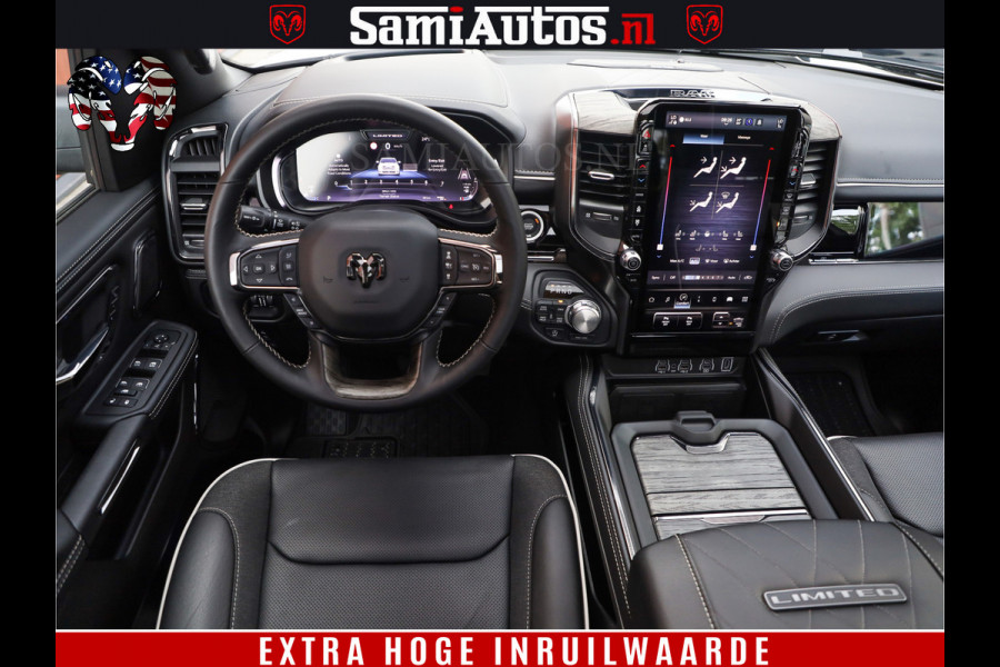 Dodge Ram 1500 1500 Limited Night High Output 540HP 706Nm | Massage + Full Option | De Meest Luxe en Volle Pick-Up in zijn Klasse | Comfortabele Dubbele Cabine met Royale 5 Zitplaatsen | BPM vrij | Nu Leverbaar uit Voorraad | Voorraad Nr 2352 - 7649