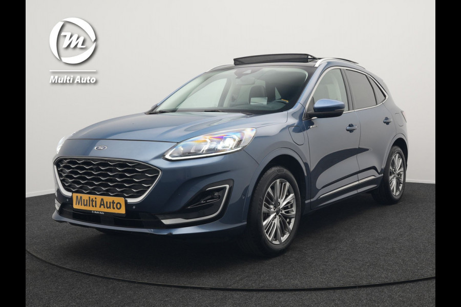 Ford Kuga 2.5 Vignale Plug In Hybrid 225pk Dealer O.H PHEV | Panodak | Head Up | Adaptive Cruise | 360 Camera | Bang & Olufsen Sound | Lederen Sportstoelen Memory & Verwarmd | Keyless | Apple Carplay | Stuur Verwarmd | Blis | Virtual | Navigatie