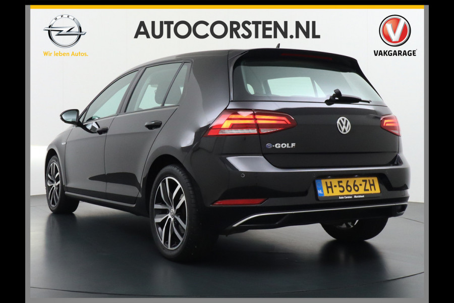 Volkswagen e-Golf AUT SOH=92% Adaptieve Cruise Warmtepomp App-Connect Apple Carplay Android Auto Climatronic Stoelverwarming DAB+ Led Virtual Cockpit Winterpakket  Licht/Regensensor Pdc App-Connect Lmv 17" E-DITION 136PK 290NM Koppel slechts 44.000km