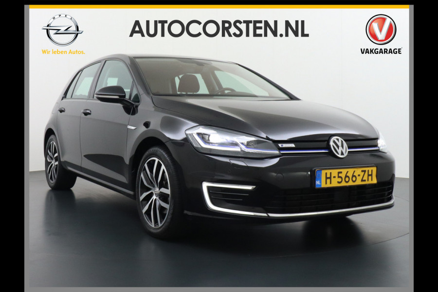 Volkswagen e-Golf AUT SOH=92% Adaptieve Cruise Warmtepomp App-Connect Apple Carplay Android Auto Climatronic Stoelverwarming DAB+ Led Virtual Cockpit Winterpakket  Licht/Regensensor Pdc App-Connect Lmv 17" E-DITION 136PK 290NM Koppel slechts 44.000km