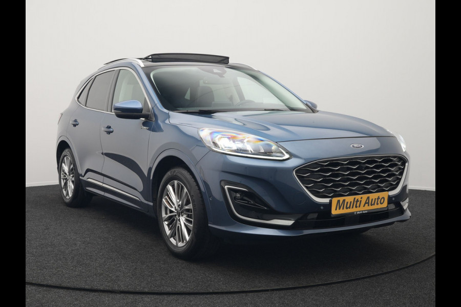 Ford Kuga 2.5 Vignale Plug In Hybrid 225pk Dealer O.H PHEV | Panodak | Head Up | Adaptive Cruise | 360 Camera | Bang & Olufsen Sound | Lederen Sportstoelen Memory & Verwarmd | Keyless | Apple Carplay | Stuur Verwarmd | Blis | Virtual | Navigatie