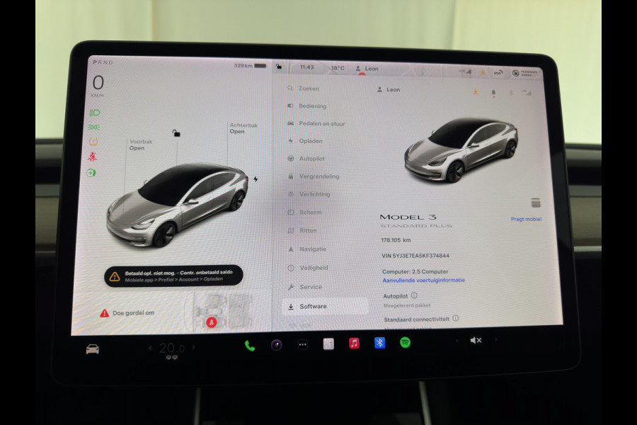Tesla Model 3 Standard RWD Plus 60 kWh [ 3-Fase ] (INCL-BTW) Aut. *PANO | AUTO-PILOT | LUXURY-LEATHER | KEYLESS | FULL-LED | MEMORY-PACK | SURROUND-VIEW | DAB | CARPLAY | DIGI-COCKPIT | LANE-ASSIST | COMFORT-SEATS | 18"ALU*