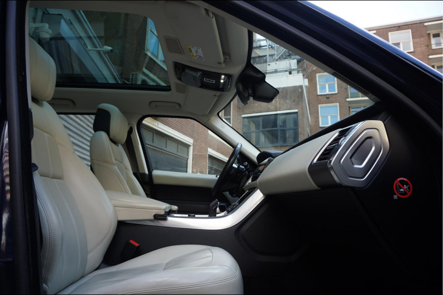 Land Rover Range Rover Sport 2.0 P400e HSE Black Optic | Ivoorwit Leder | Panoramadak | Meridian sound | Luchtvering | Apple Carplay | Virtual Cockpit 3x LED schermen |