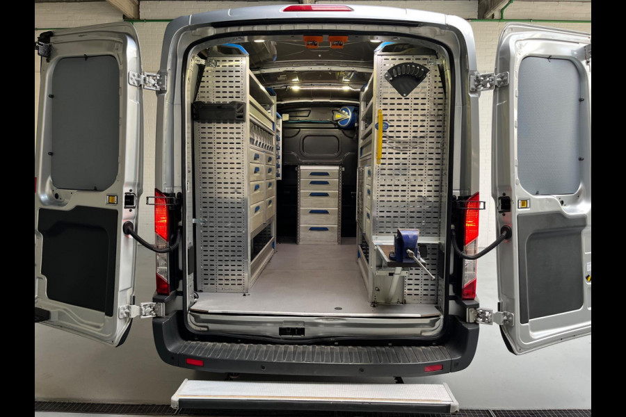 Ford Transit 350 2.0 TDCI euro6 L2H2 SERVICEWAGEN Trend 3Persoons Sortimo inrichting Airco Camera Grijs metallic RIJKLAARPRIJS!