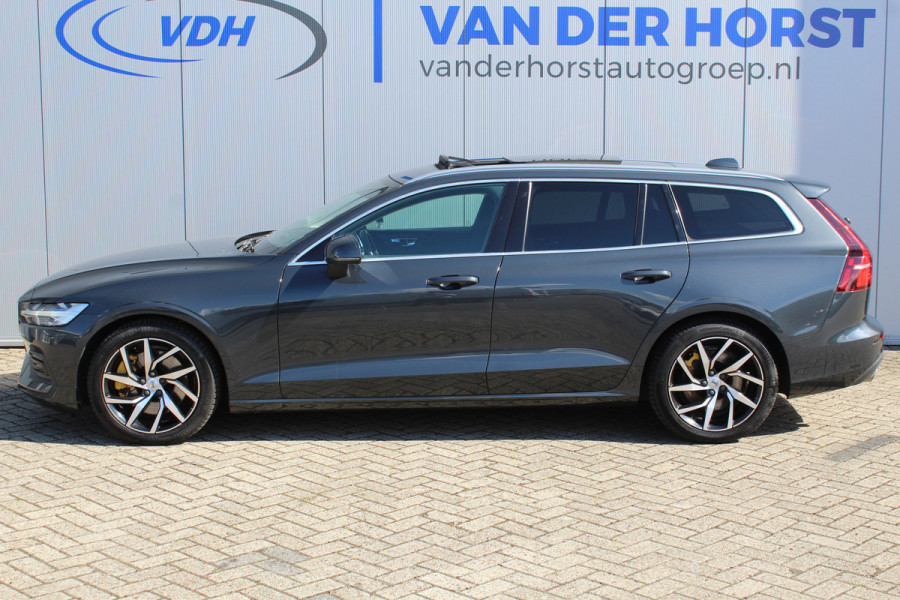 Volvo V60 2.0-250pk T5 Momentum AUTOMAAT ! Fijne comfortabele, luxe en degelijke wagen ! Autm. airco dual, elektr. panodak, elektr. achterklep, LM wielen, metallic lak, navigatie, telefoonvoorb., lederen interieur, parkeersensoren v+a,  LED verlichting etc.