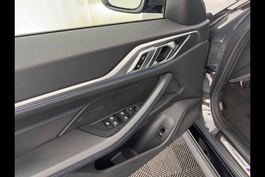 BMW i4 eDrive40 84 kWh M-Sportpack [ 3-Fase ] { SOH-95%} (INCL-BTW) *LEATHER-ALCANTARA | FULL-LED | ADAPTIVE-CRUISE | WIDE-SCREEN-DIGI-COCKPIT | DAB+ | CAMERA | AMBIENT-LIGHT | CARPLAY | SPORT-SEATS | PRIVACY-GLASS | TOWBAR | 18''ALU*