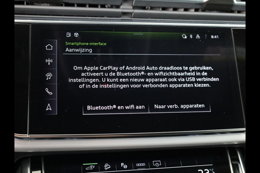 Audi Q8 55 TFSI e quattro Pro Line S 394pk | Panoramadak | B&O | Vierwielbesturing | Ass.Plus.Remote | Sportstoel Plus | 23'' inch Zwart | Trekhaak |
