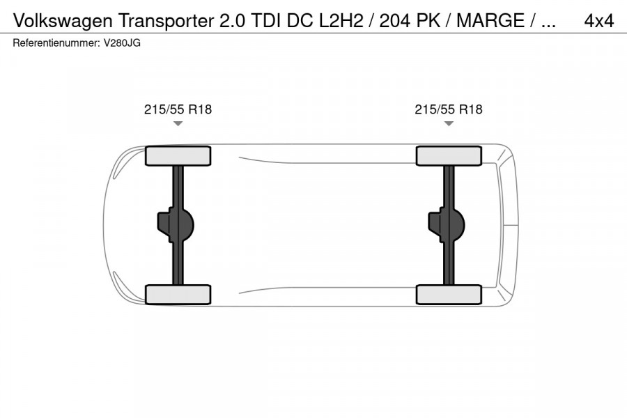 Volkswagen Transporter 2.0 TDI DC L2H2 / 204 PK / MARGE / ADD-Cruise / NAVI + Camera / Trekhaak / 2x Elek-Schuifdeuren / Leder + V