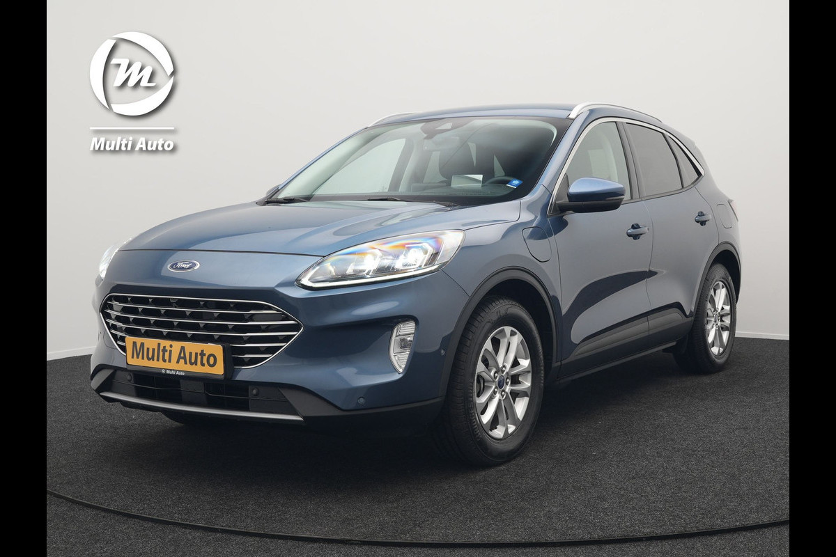 Ford Kuga 2.5 Titanium X Plug In Hybrid 225pk Dealer O.H. PHEV | Trekhaak Af Fabriek | Adaptive Cruise | Head Up | 360 Camera | Verwarmde Lederen Sportstoelen & Stuur | Blis | Navigatie | Keyless | Virtual | DAB |
