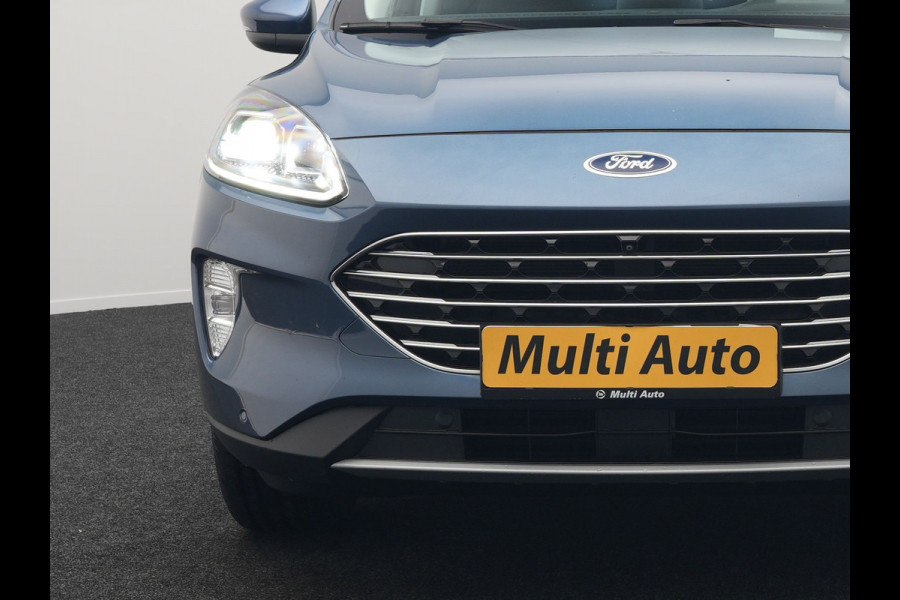 Ford Kuga 2.5 Titanium X Plug In Hybrid 225pk Dealer O.H. PHEV | Trekhaak Af Fabriek | Adaptive Cruise | Head Up | 360 Camera | Verwarmde Lederen Sportstoelen & Stuur | Blis | Navigatie | Keyless | Virtual | DAB |