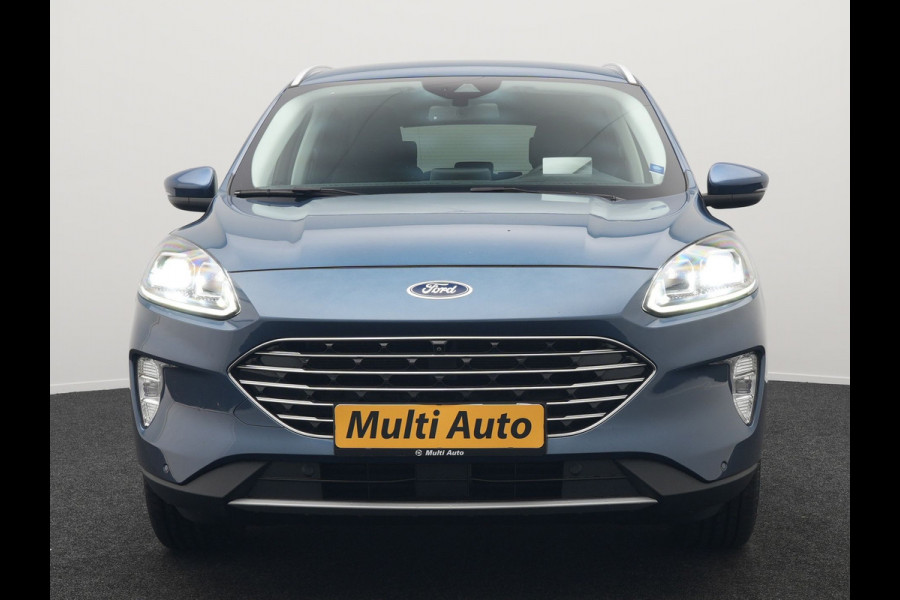 Ford Kuga 2.5 Titanium X Plug In Hybrid 225pk Dealer O.H. PHEV | Trekhaak Af Fabriek | Adaptive Cruise | Head Up | 360 Camera | Verwarmde Lederen Sportstoelen & Stuur | Blis | Navigatie | Keyless | Virtual | DAB |