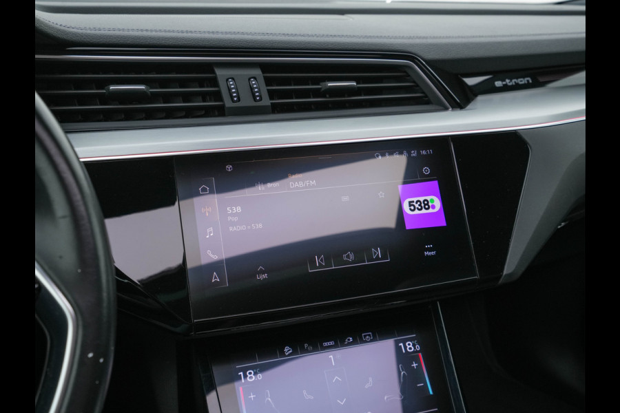 Audi e-tron Sportback 50 Quattro S-line Edition 71 kWh [ 3-Fase ] { SOH-100%} (INCL-BTW) *PANO | LEATHER-FABRIC | FULL-LED | ADAPTIVE-CRUISE | MEMORY-PACK | AIR-SUSPENSION | DIGI-COCKPIT | HEATED-SPORTSEATS | NAVI-FULLMAP | ECC | PDC | CRUISE | 20''ALU*