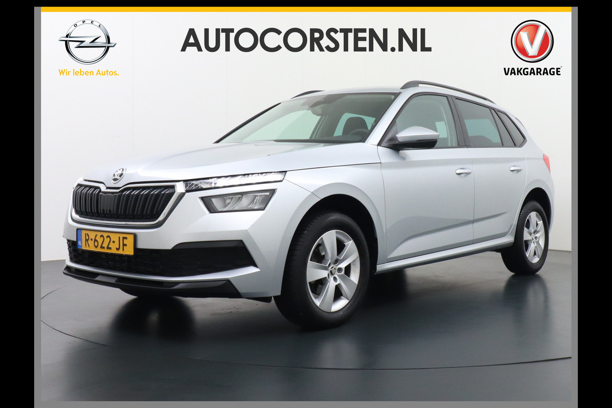 Škoda Kamiq T 111pk Smartlink Usb Pdc CruiseControl Ecc Dakrails Led Lane/Front-Assist Isofix Dab 4xElek.Ramen VerwarmdeSpiegels Aut.Verlichting VerstelbareStoelen/Stuur 16''LM NL-auto Hoge Instap Ambition 1.0 TSI