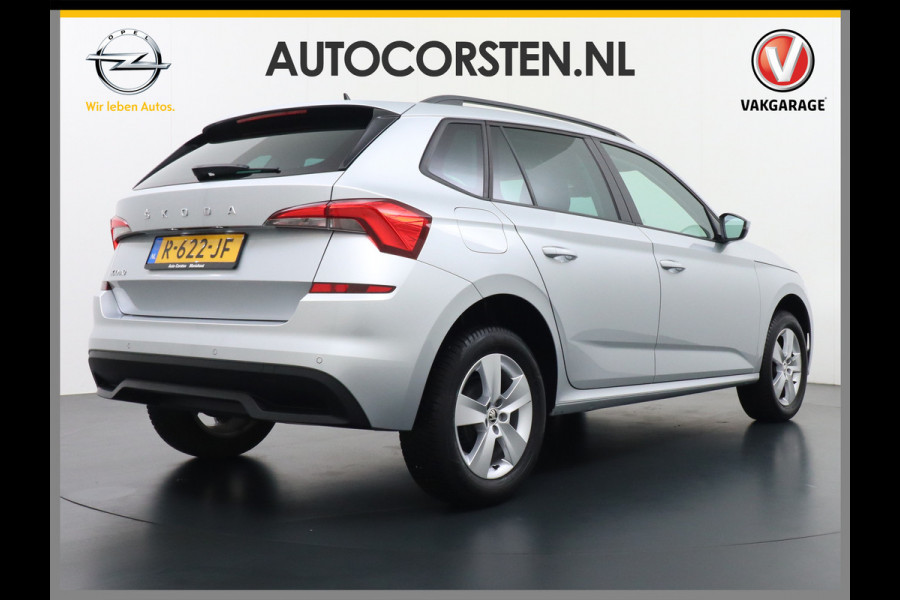 Škoda Kamiq T 111pk Smartlink Usb Pdc CruiseControl Ecc Dakrails Led Lane/Front-Assist Isofix Dab 4xElek.Ramen VerwarmdeSpiegels Aut.Verlichting VerstelbareStoelen/Stuur 16''LM NL-auto Hoge Instap Ambition 1.0 TSI