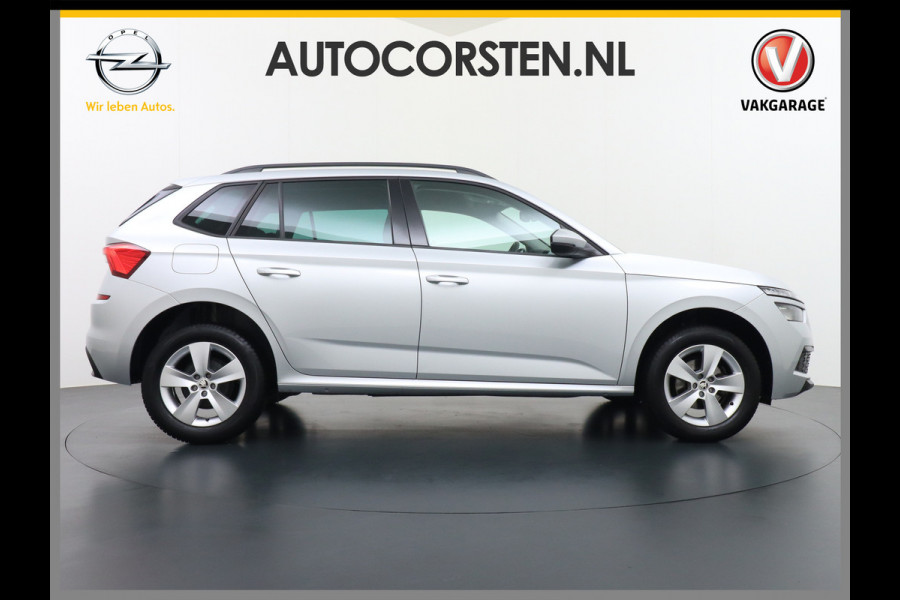 Škoda Kamiq T 111pk Smartlink Usb Pdc CruiseControl Ecc Dakrails Led Lane/Front-Assist Isofix Dab 4xElek.Ramen VerwarmdeSpiegels Aut.Verlichting VerstelbareStoelen/Stuur 16''LM NL-auto Hoge Instap Ambition 1.0 TSI