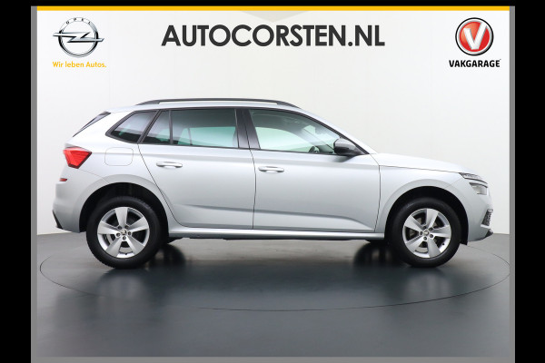 Škoda Kamiq T 111pk Smartlink Usb Pdc CruiseControl Ecc Dakrails Led Lane/Front-Assist Isofix Dab 4xElek.Ramen VerwarmdeSpiegels Aut.Verlichting VerstelbareStoelen/Stuur 16''LM NL-auto Hoge Instap Ambition 1.0 TSI