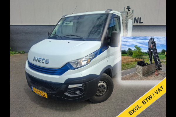 Iveco Daily 3.0I CNG Kraan LaadbakAutomaat HIAB 3-Persoons Ecc Trekhaak Camera Blue power Alpine 2-Din Infotainment Sys. Bluetooth Opbergkasten Betonplex Vloer Compressed Natural Gas (CNG) EURO-6 375 35S14N Voertuig 1e Eigenaar Euro 6