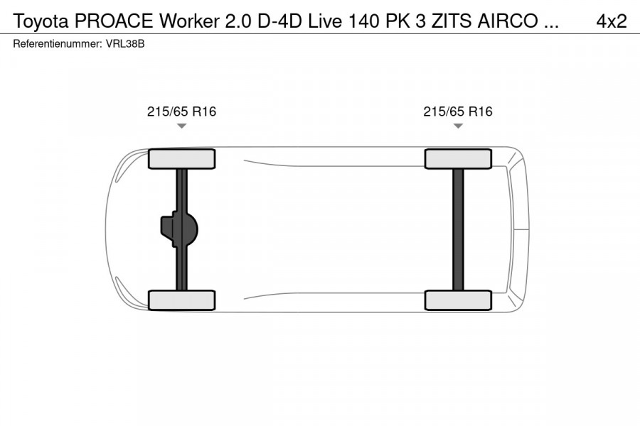 Toyota ProAce Worker 2.0 D-4D Live 140 PK 3 ZITS AIRCO NAVIGATIE GROOT