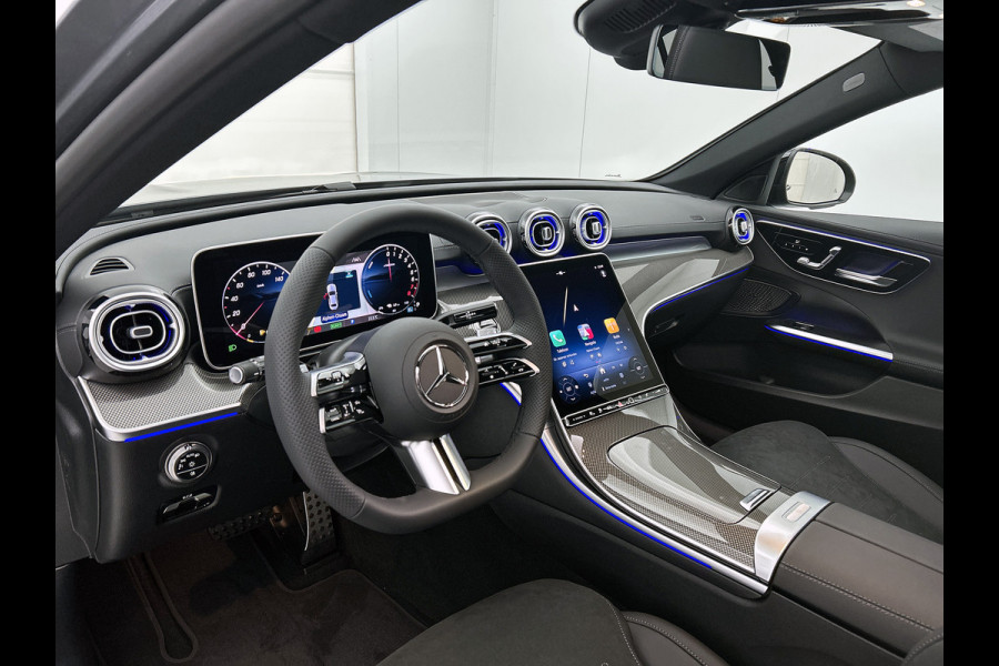 Mercedes-Benz C-Klasse 300 e Business Solution AMG | Trekhaak | Middenconsole metaalstructuur | Nightpakket | Panoramaschuifdak | Smartphone integratie | Parkeerpakket met 360°-camera | 19" multispaaks AMG-velgen |