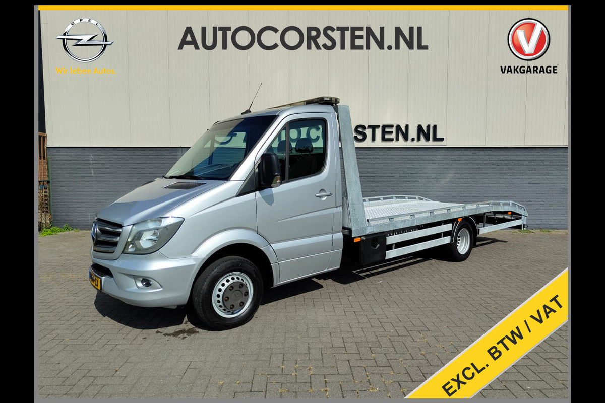 Mercedes-Benz Sprinter 519 3.0CDI V6 191PK 432 Autotransporter Lengte-5 3-Pers. EURO6 Ecc Navi Elek.Lier Trekhaak ESP Bluetooth Euro 6 Oprijplaten Origineel Nederlandse Sprinter