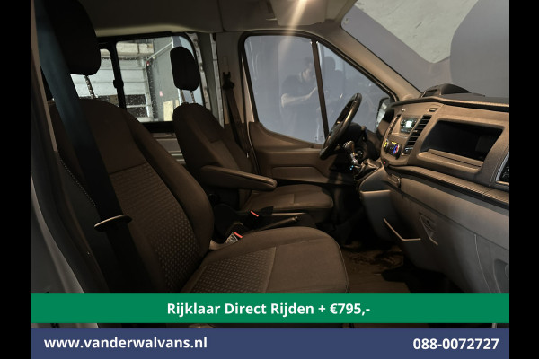 Ford Transit 2.0 TDCI 130pk L3H2 Dubbele cabine Euro6 *Rijklaar Direct Rijden* Airco | 6-Zits | 2500kg Trekhaak | LED | Cruisecontrol Parkeersensoren, verwarmde voorruit