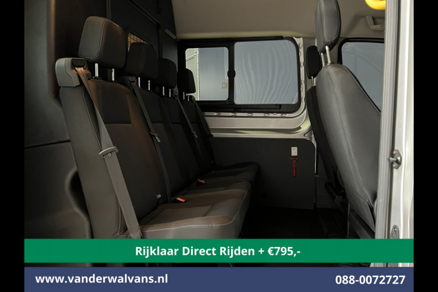 Ford Transit 2.0 TDCI 130pk L3H2 Dubbele cabine Euro6 *Rijklaar Direct Rijden* Airco | 6-Zits | 2500kg Trekhaak | LED | Cruisecontrol Parkeersensoren, verwarmde voorruit